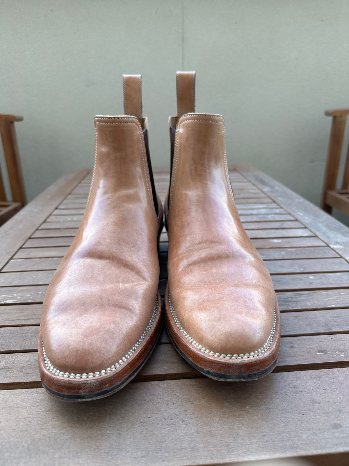 Photo by lwacky on March 5, 2025 of the Briselblack The Seventh Chelsea Boot in Shinki Natural Shell Cordovan.