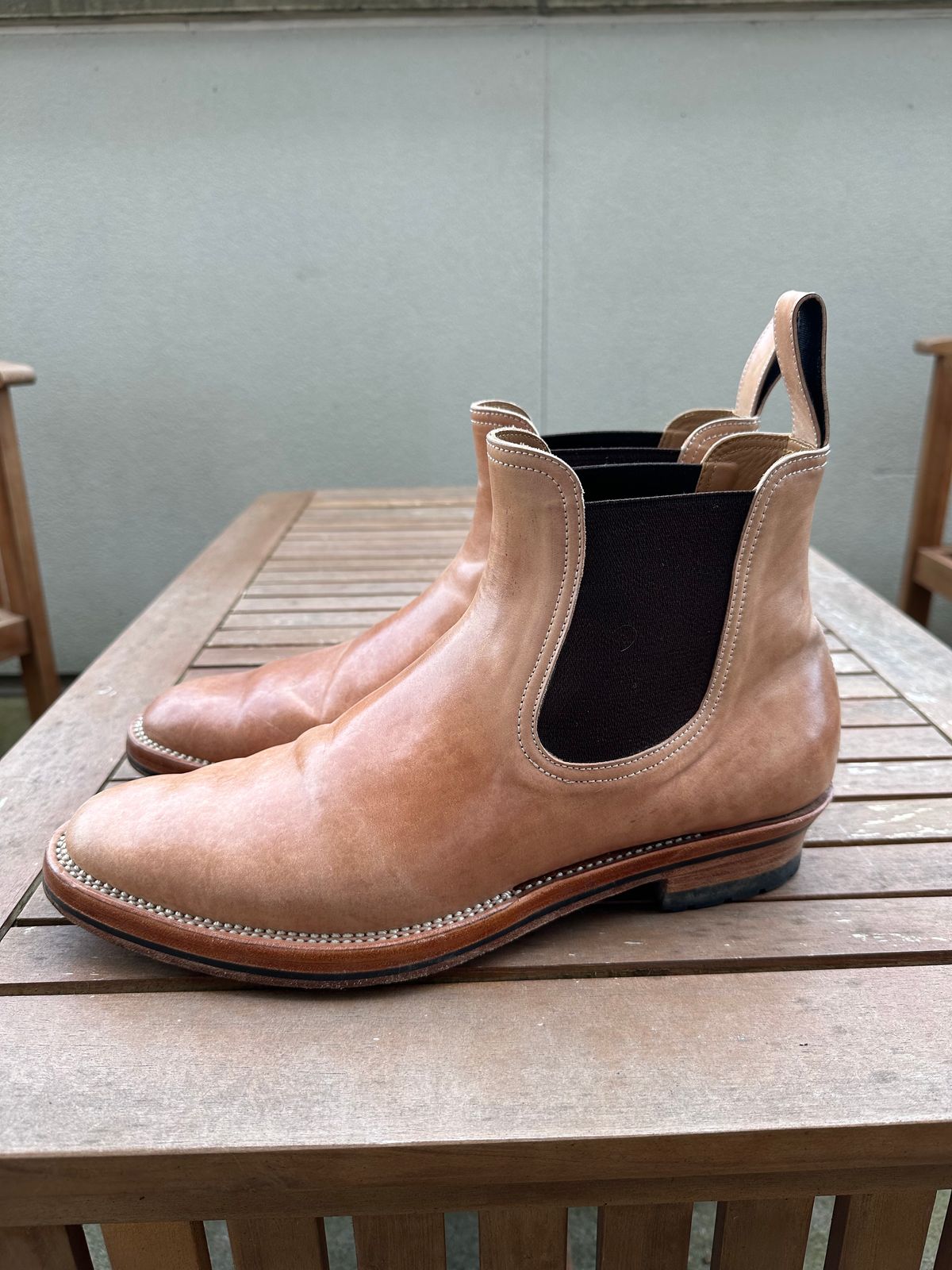 Photo by lwacky on April 5, 2025 of the Briselblack The Seventh Chelsea Boot in Shinki Natural Shell Cordovan.