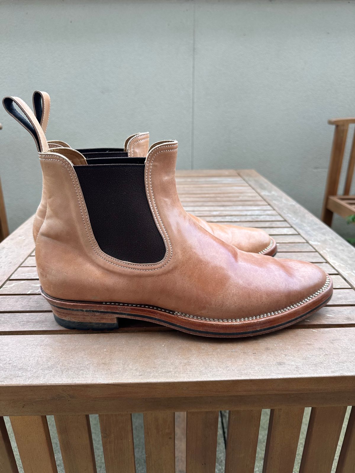 Photo by lwacky on April 5, 2025 of the Briselblack The Seventh Chelsea Boot in Shinki Natural Shell Cordovan.