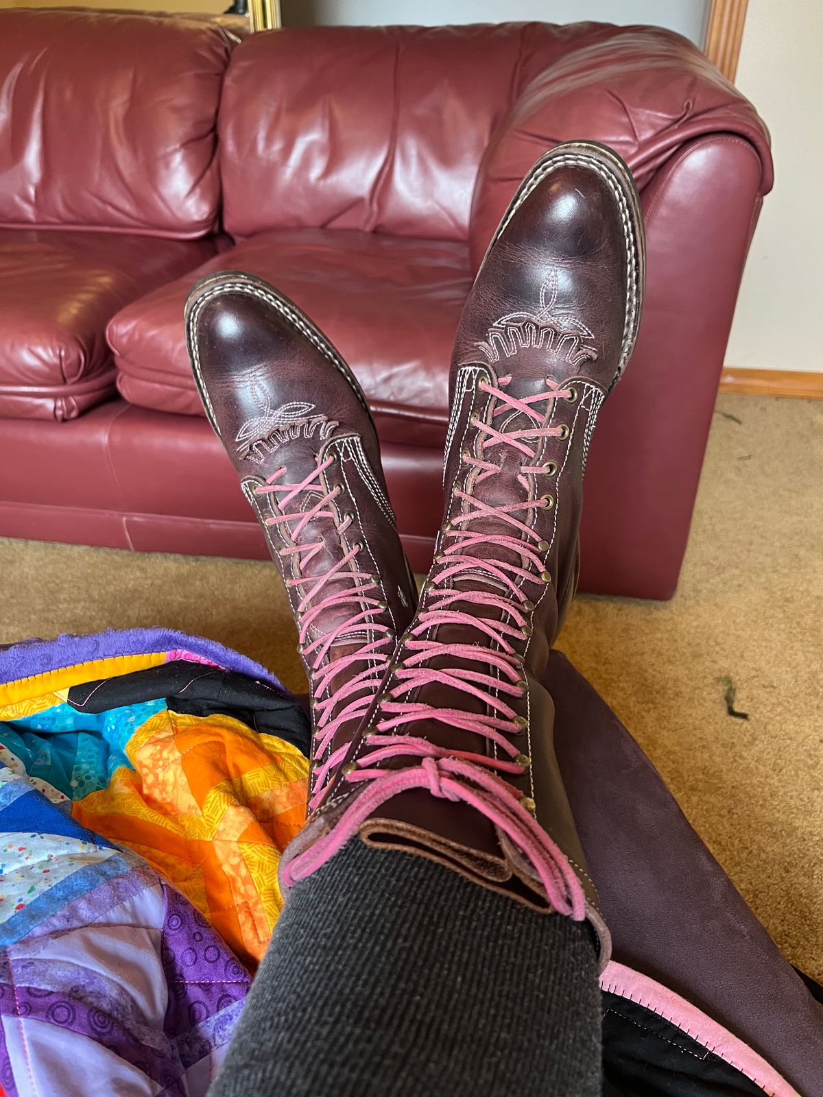 Photo by bobbi1981 on June 11, 2025 of the Nicks Packer in Horween Cypress Color 8.