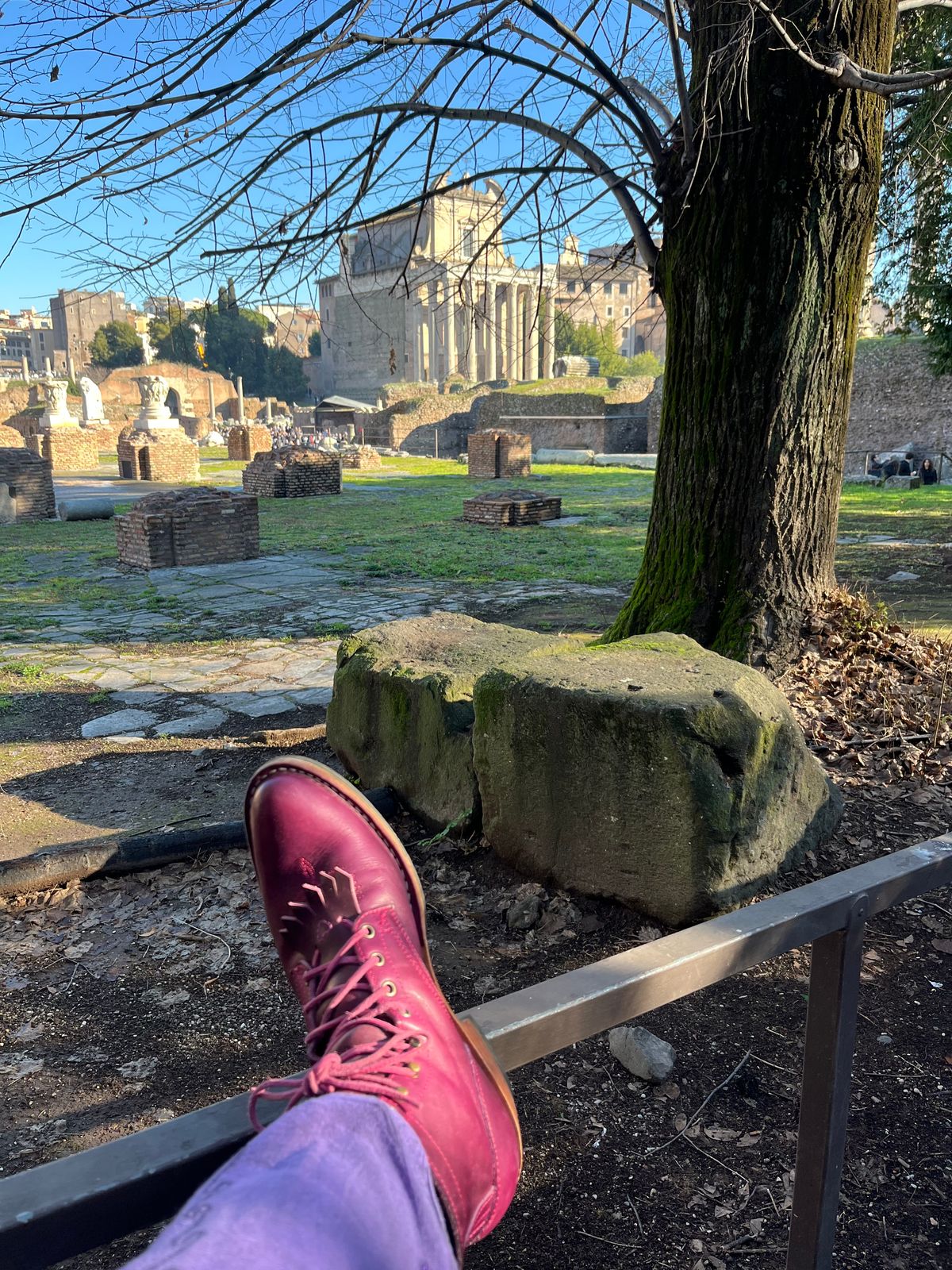 Photo by bobbi1981 on December 29, 2025 of the Frank's Boots Frontier Packer MTO in Horween Cypress Tokyo Purple.