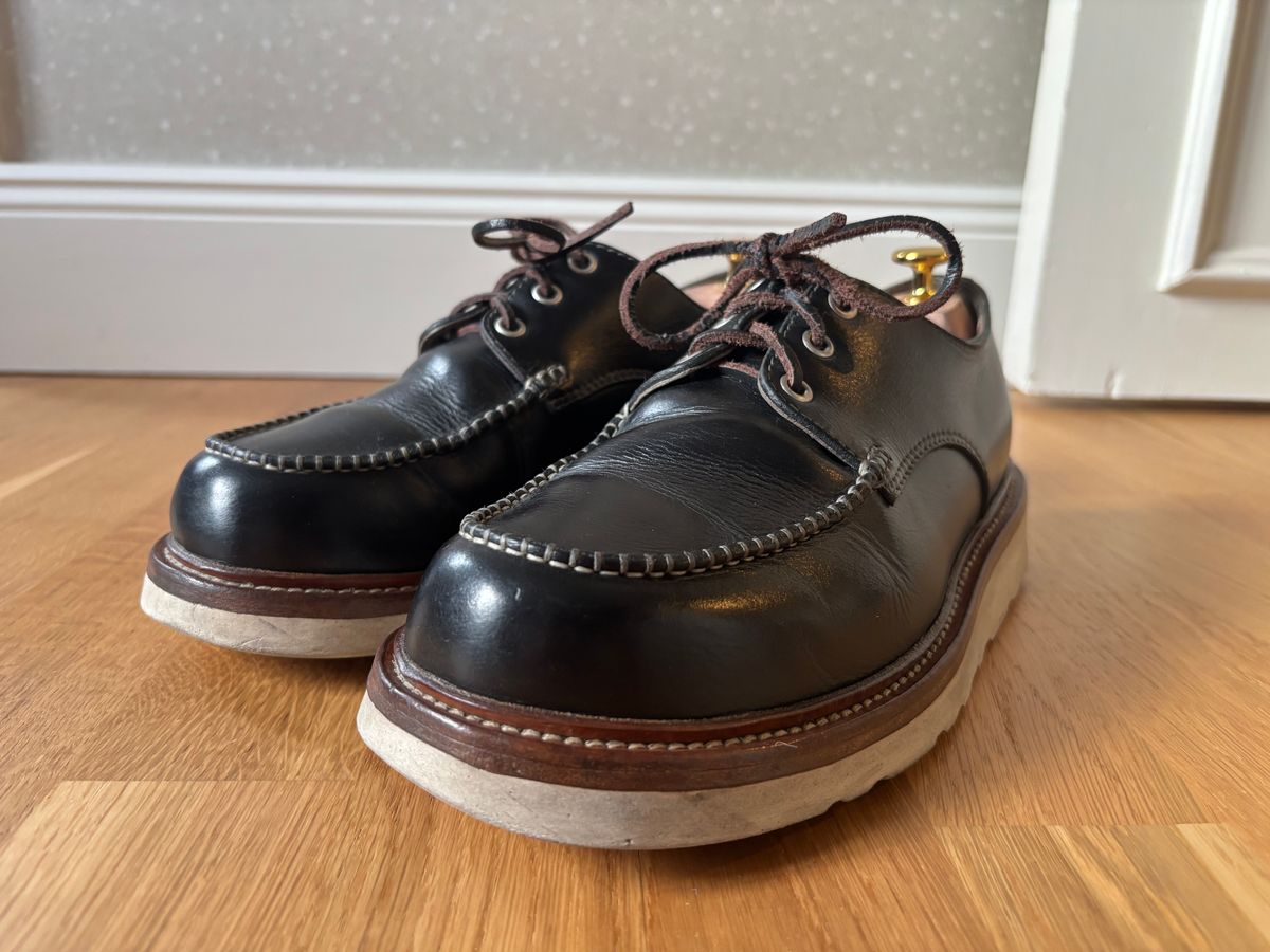 Photo by klingan on May 16, 2026 of the Wolf and Beard Hobo Moc Toe in Waxed Leather & Genuine Leather Lining.