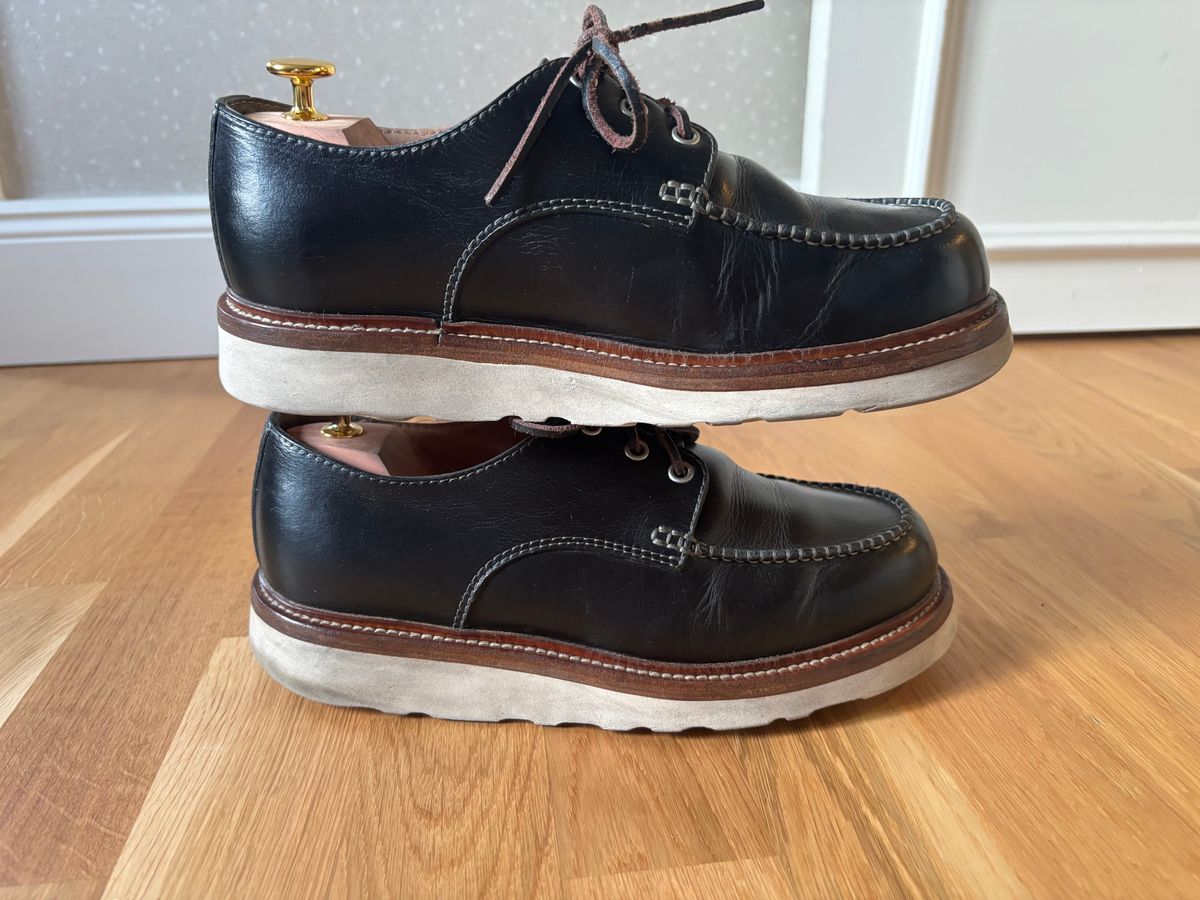 Photo by klingan on May 16, 2026 of the Wolf and Beard Hobo Moc Toe in Waxed Leather & Genuine Leather Lining.