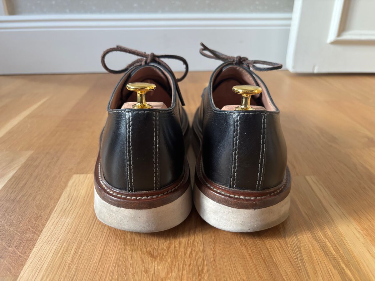 Photo by klingan on May 16, 2026 of the Wolf and Beard Hobo Moc Toe in Waxed Leather & Genuine Leather Lining.
