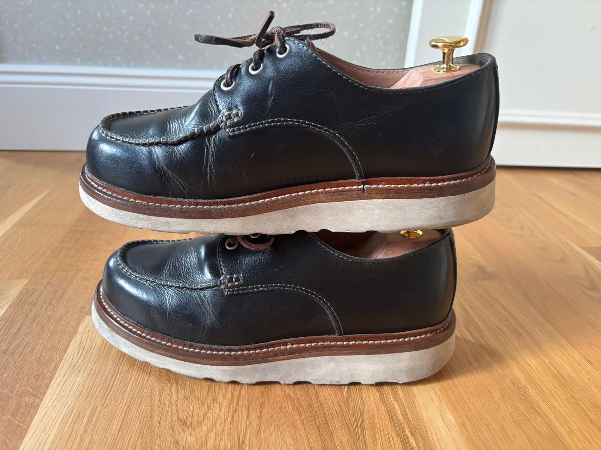 Photo by klingan on May 16, 2026 of the Wolf and Beard Hobo Moc Toe in Waxed Leather & Genuine Leather Lining.