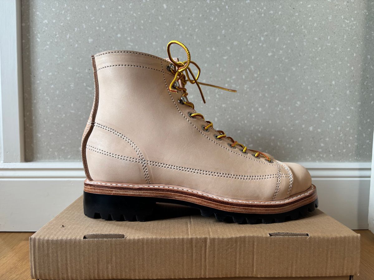Photo by klingan on June 5, 2026 of the Kind Supply Co. Accord Lace to Toe Monkey Boot in Italian vegetable tanned leather.
