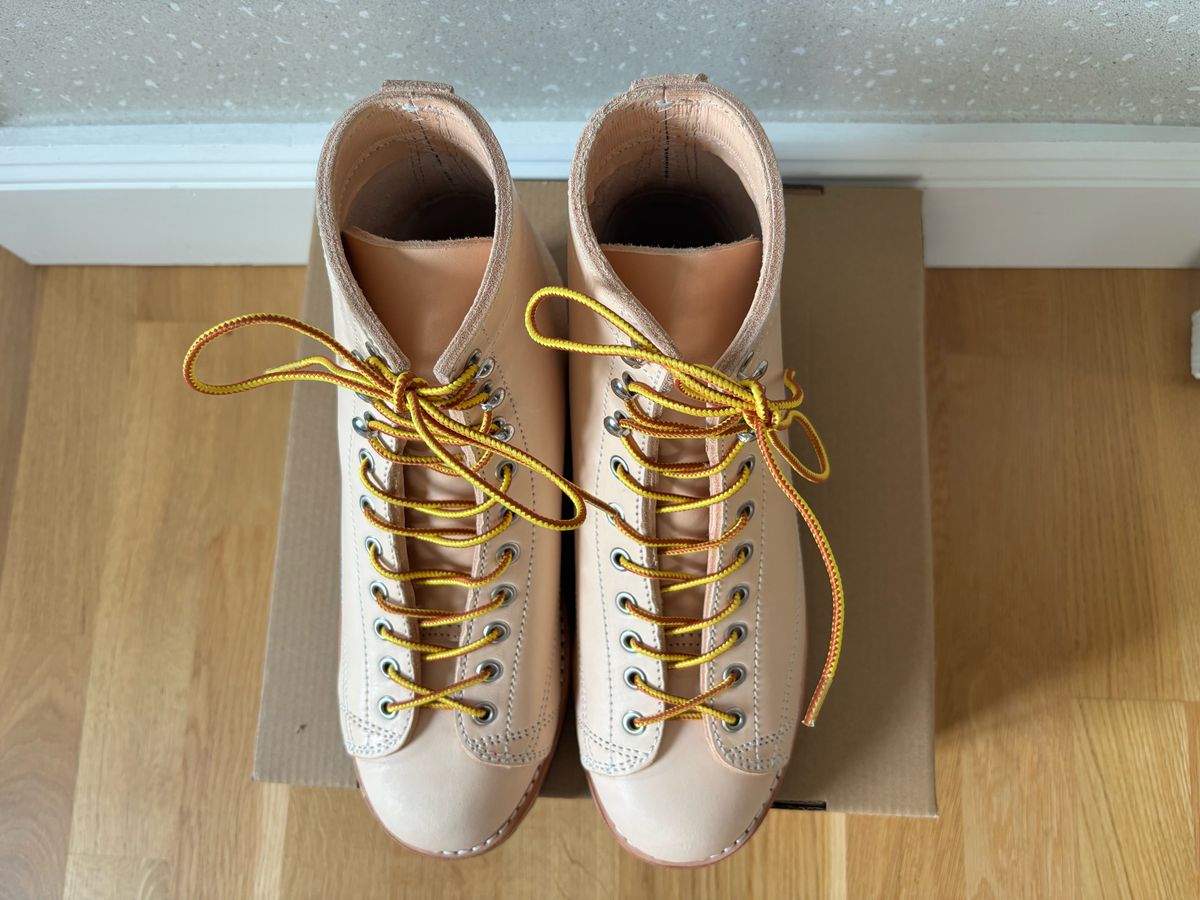 Photo by klingan on June 5, 2026 of the Kind Supply Co. Accord Lace to Toe Monkey Boot in Italian vegetable tanned leather.