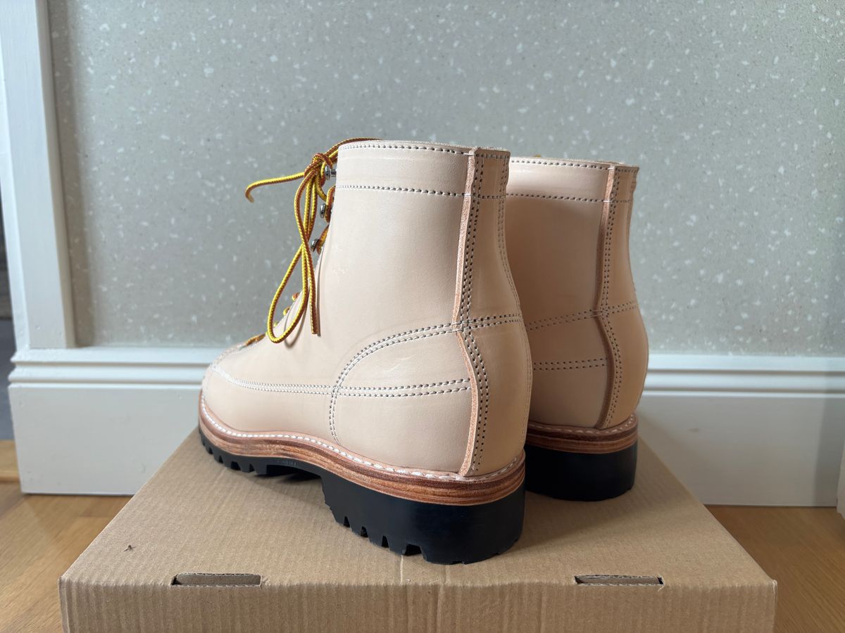 Photo by klingan on June 5, 2026 of the Kind Supply Co. Accord Lace to Toe Monkey Boot in Italian vegetable tanned leather.