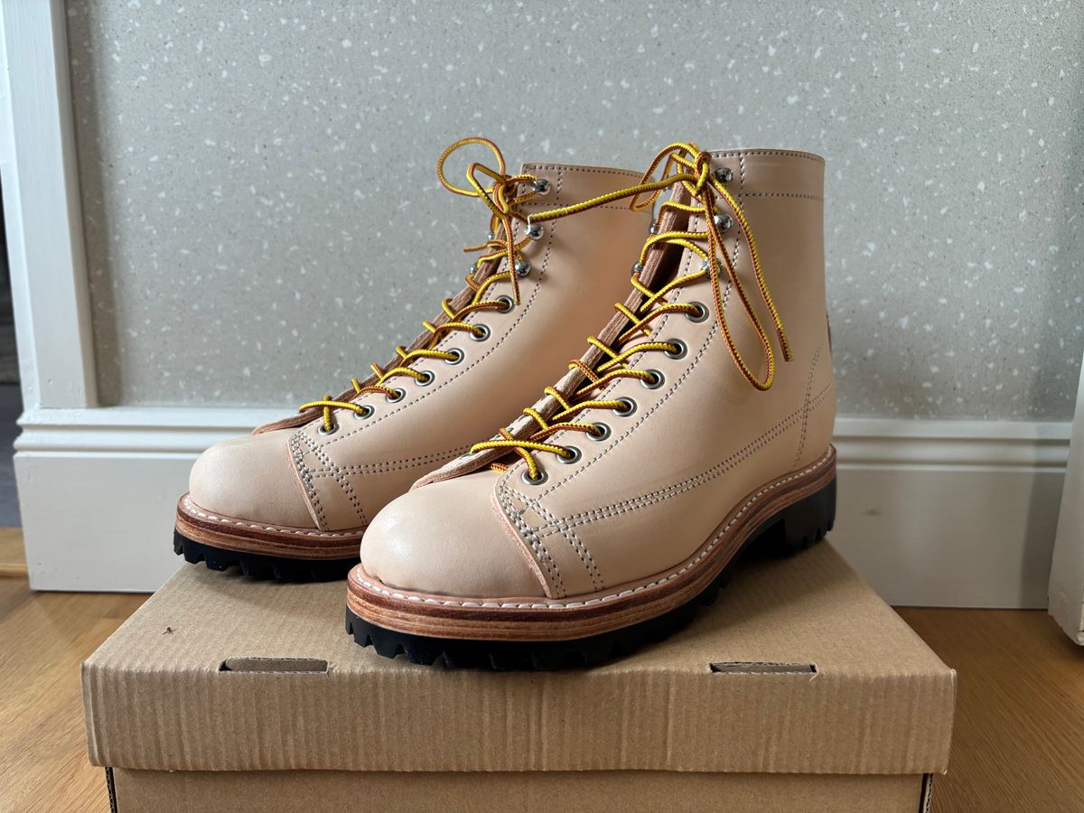 Photo by klingan on June 5, 2026 of the Kind Supply Co. Accord Lace to Toe Monkey Boot in Italian vegetable tanned leather.