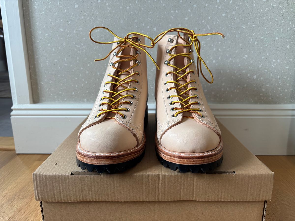 Photo by klingan on June 5, 2026 of the Kind Supply Co. Accord Lace to Toe Monkey Boot in Italian vegetable tanned leather.