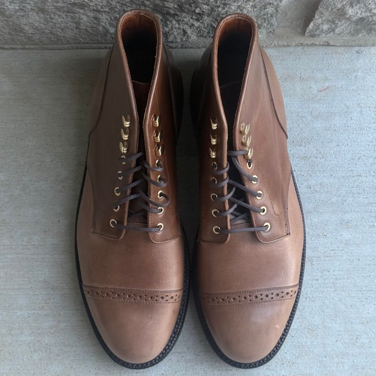 Photo by morrislm21 on September 30, 2025 of the Grant Stone Garrison Boot in Horween Dune Chromexcel.