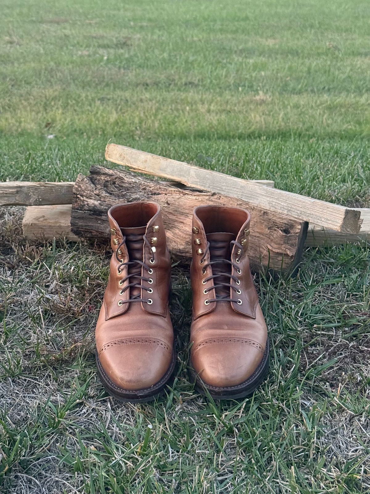Photo by morrislm21 on November 4, 2025 of the Grant Stone Garrison Boot in Horween Dune Chromexcel.