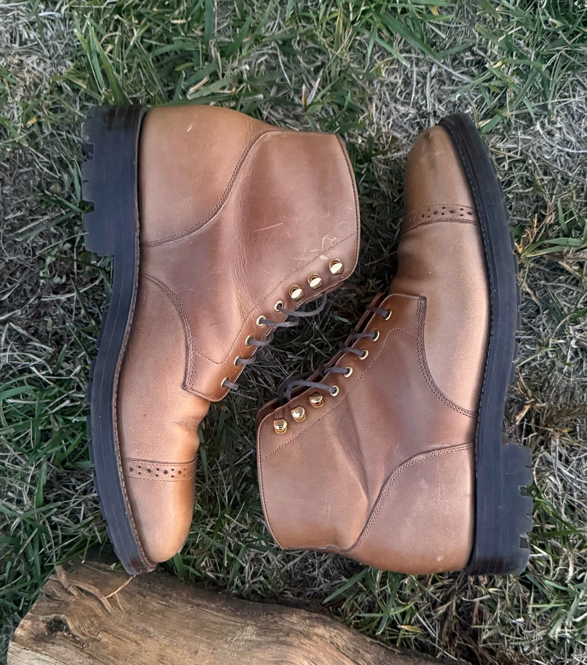 Photo by morrislm21 on November 4, 2025 of the Grant Stone Garrison Boot in Horween Dune Chromexcel.