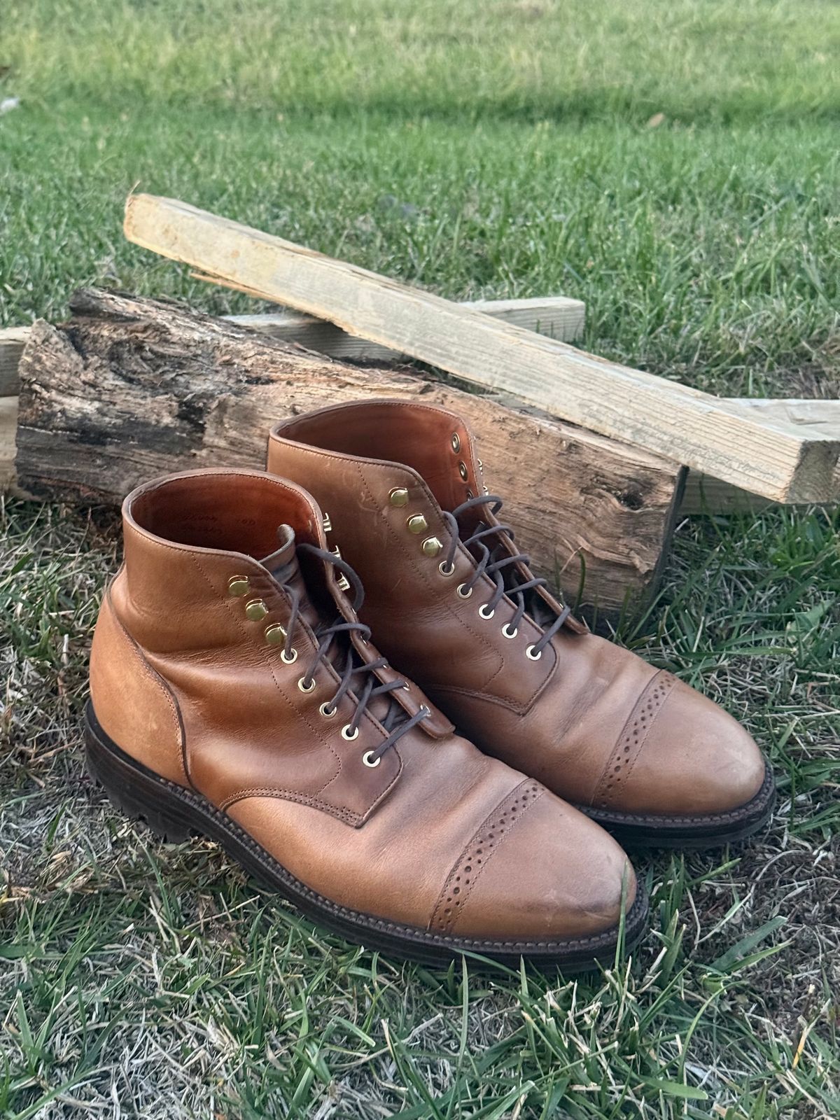 Photo by morrislm21 on November 4, 2025 of the Grant Stone Garrison Boot in Horween Dune Chromexcel.