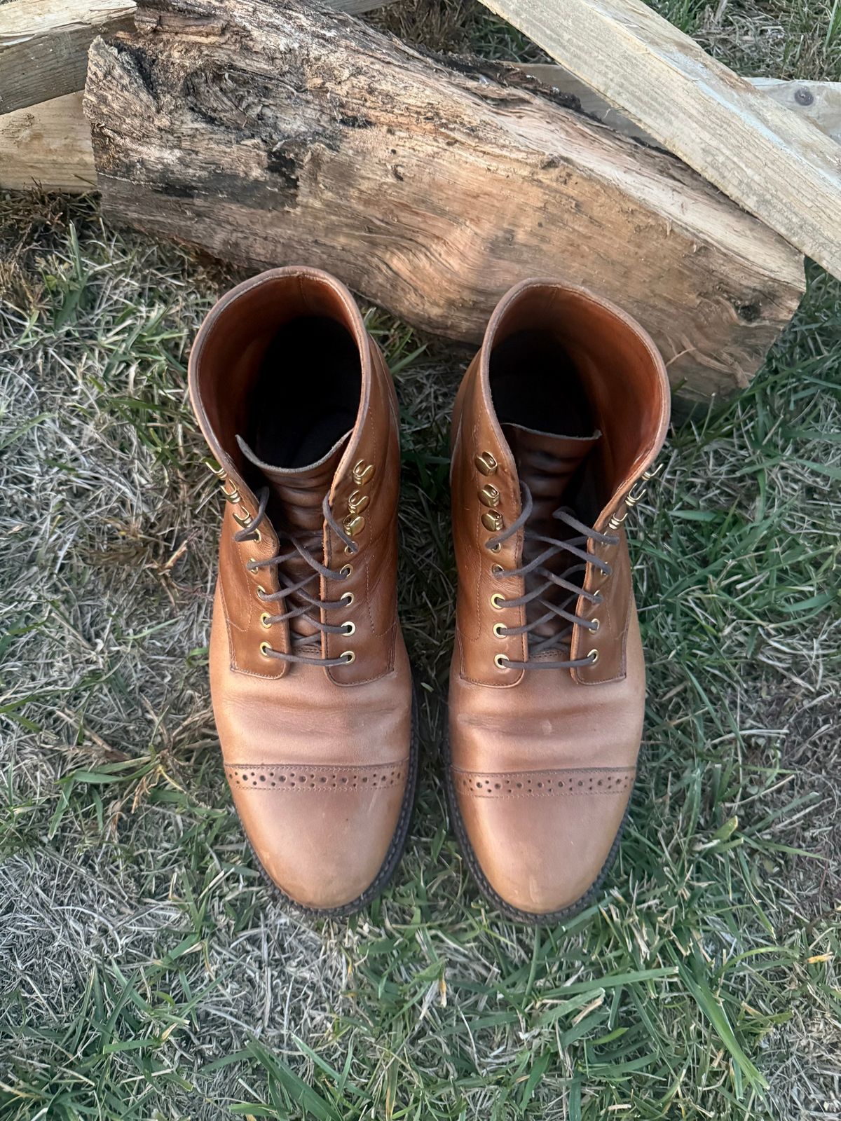 Photo by morrislm21 on November 4, 2025 of the Grant Stone Garrison Boot in Horween Dune Chromexcel.