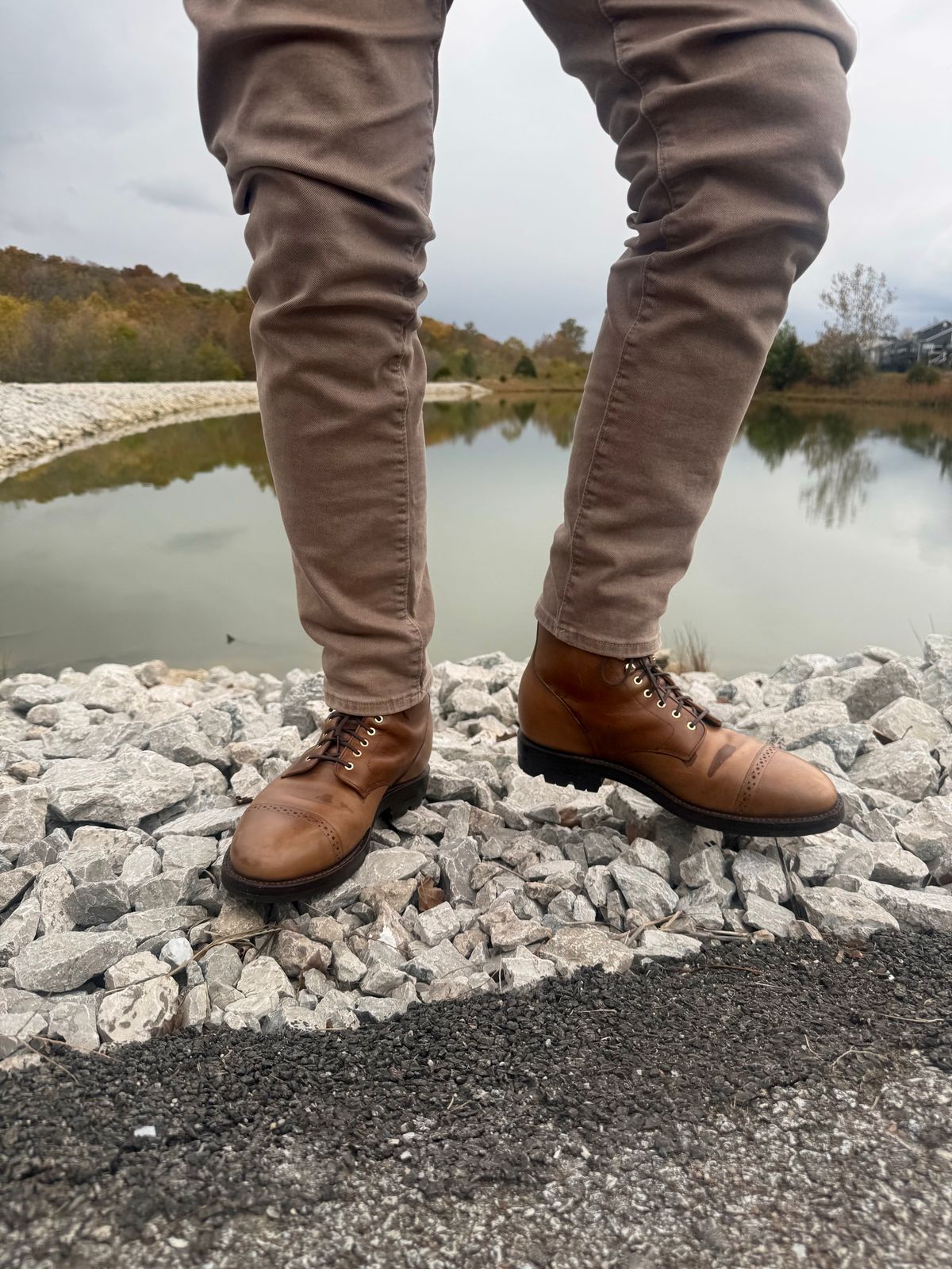 Photo by morrislm21 on November 1, 2025 of the Grant Stone Garrison Boot in Horween Dune Chromexcel.