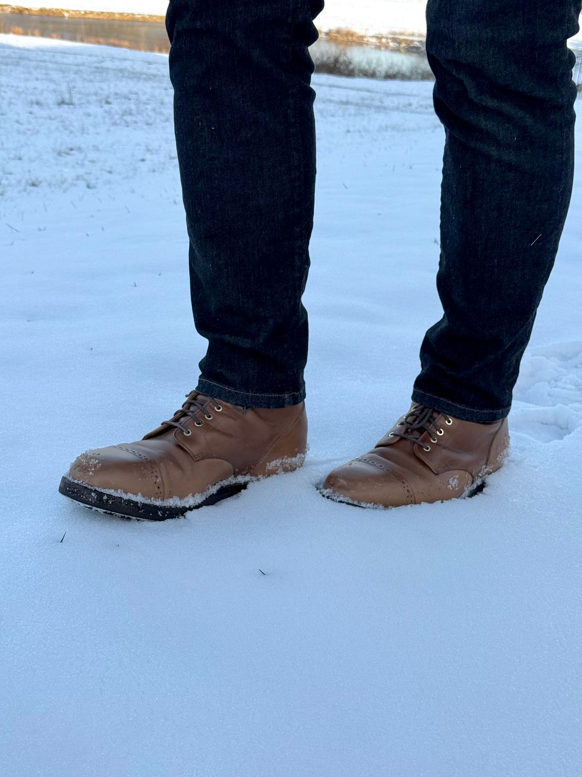 Photo by morrislm21 on December 4, 2025 of the Grant Stone Garrison Boot in Horween Dune Chromexcel.