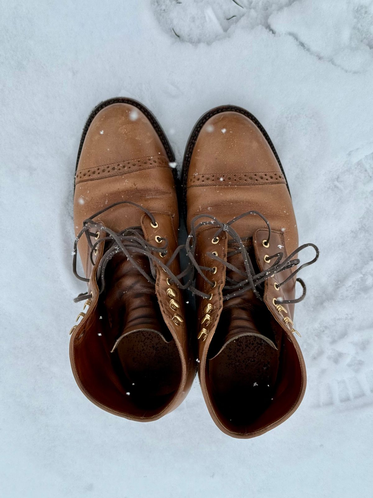 Photo by morrislm21 on December 1, 2025 of the Grant Stone Garrison Boot in Horween Dune Chromexcel.