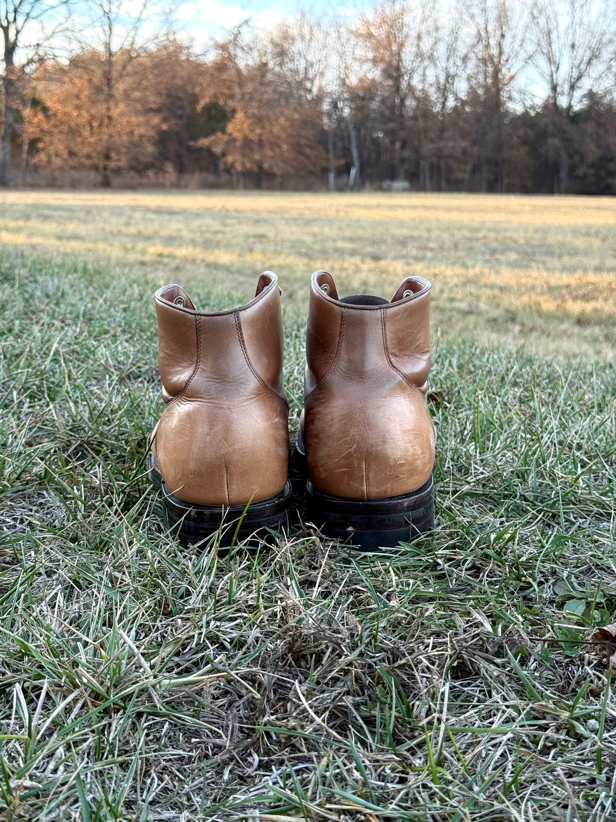 Photo by morrislm21 on January 4, 2026 of the Grant Stone Garrison Boot in Horween Dune Chromexcel.