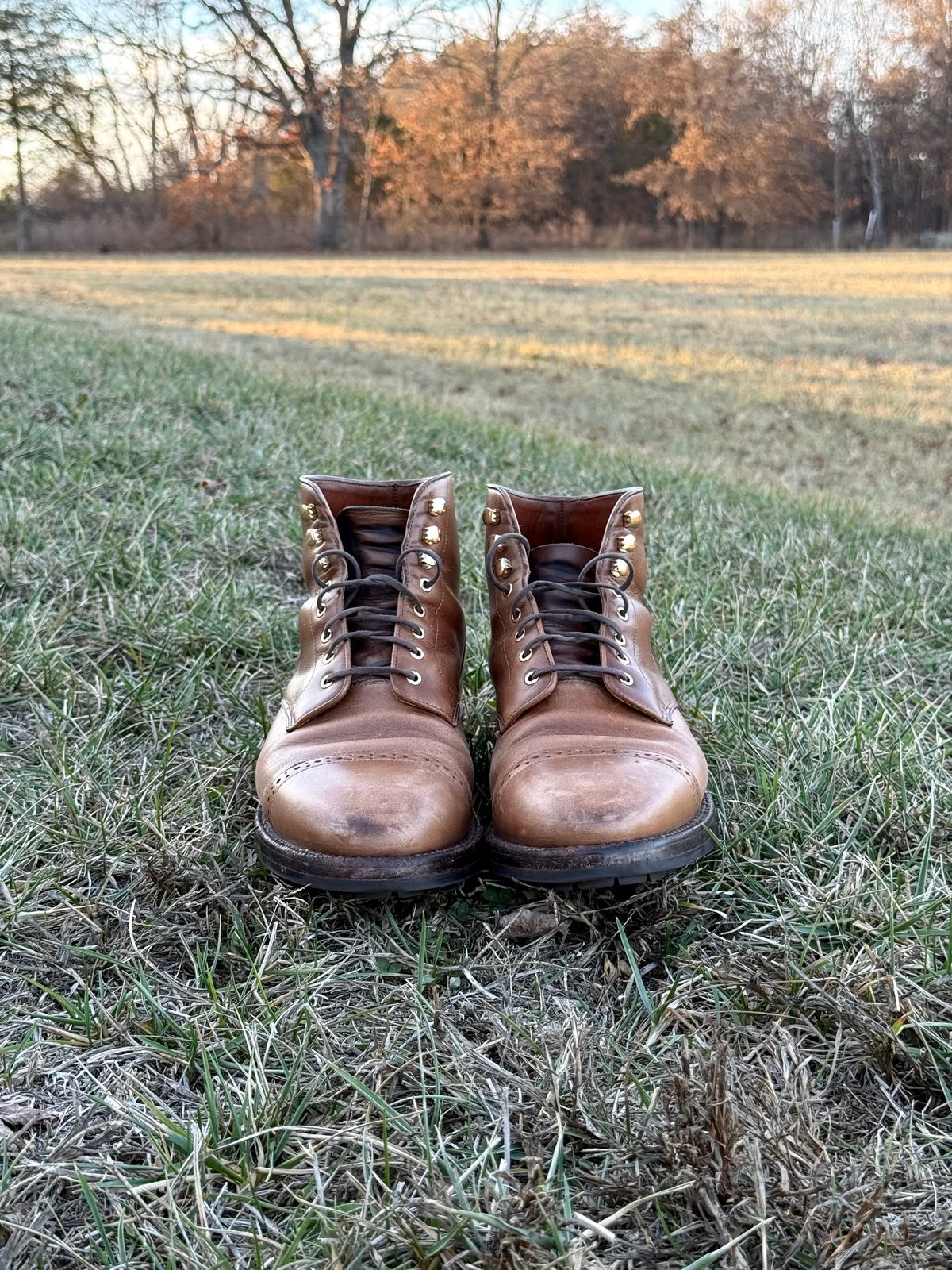 Photo by morrislm21 on January 4, 2026 of the Grant Stone Garrison Boot in Horween Dune Chromexcel.