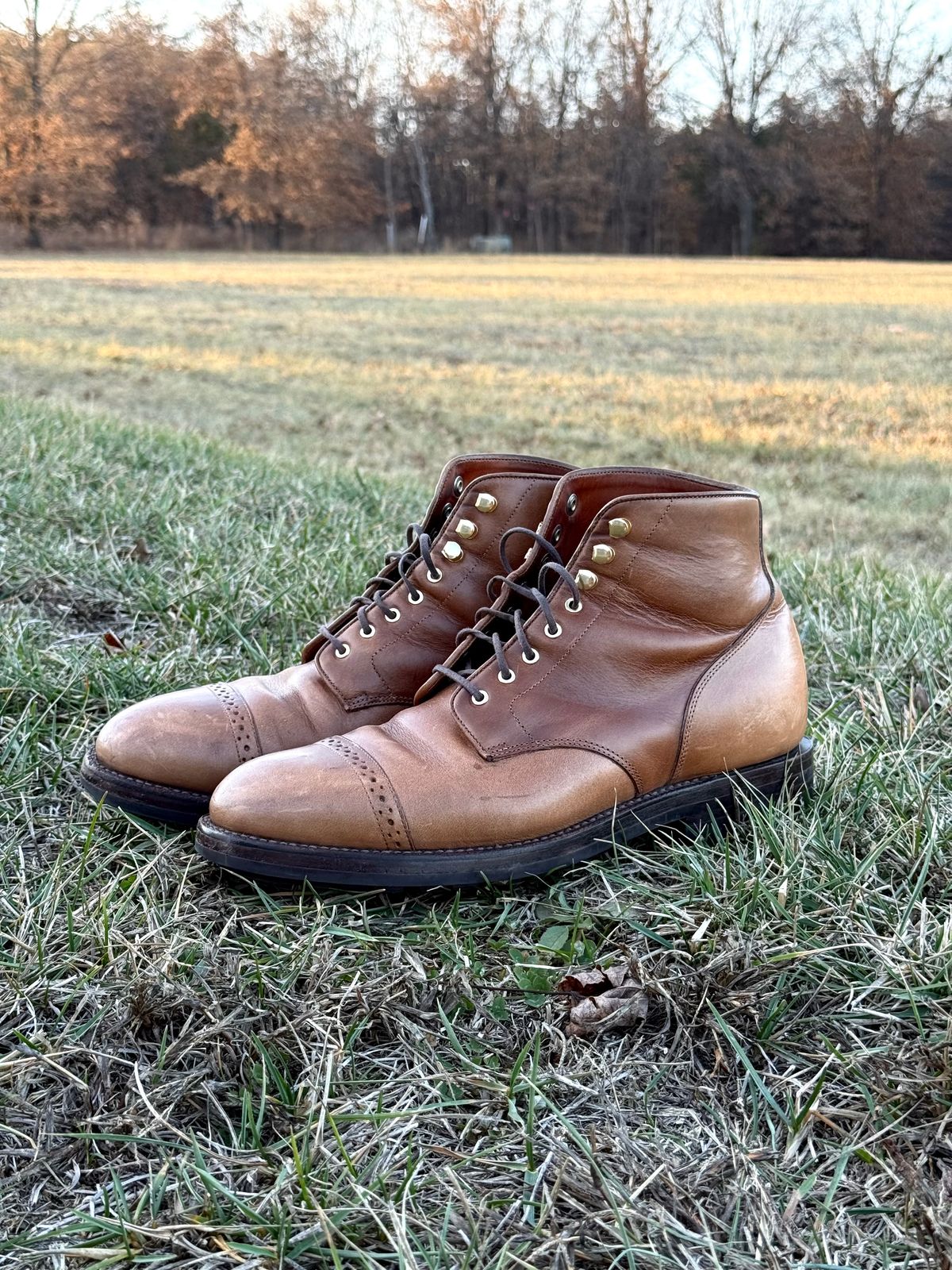 Photo by morrislm21 on January 4, 2026 of the Grant Stone Garrison Boot in Horween Dune Chromexcel.