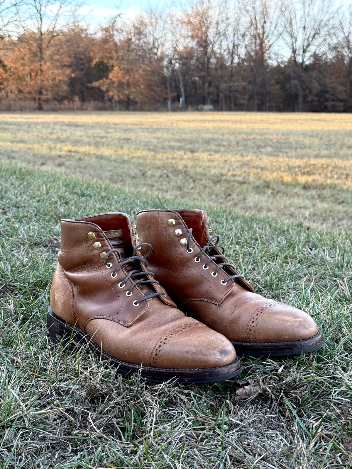 Photo by morrislm21 on January 4, 2026 of the Grant Stone Garrison Boot in Horween Dune Chromexcel.