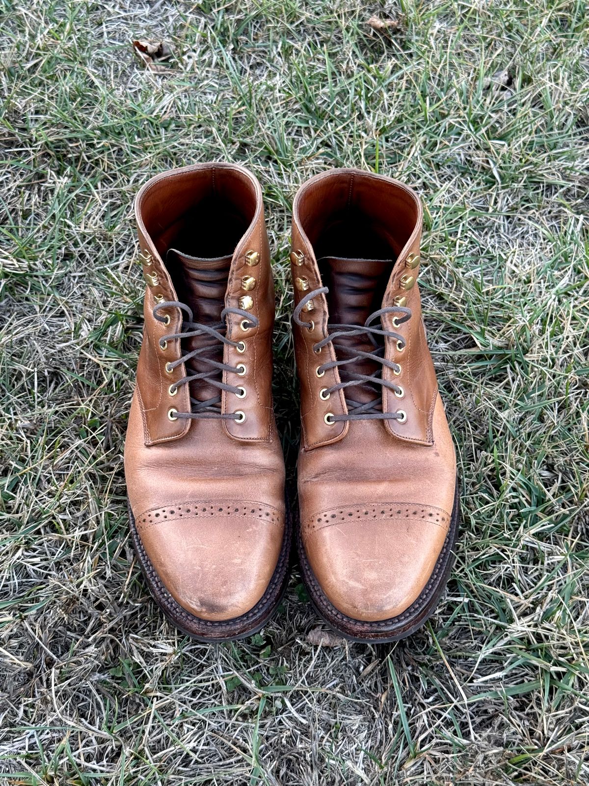 Photo by morrislm21 on January 4, 2026 of the Grant Stone Garrison Boot in Horween Dune Chromexcel.