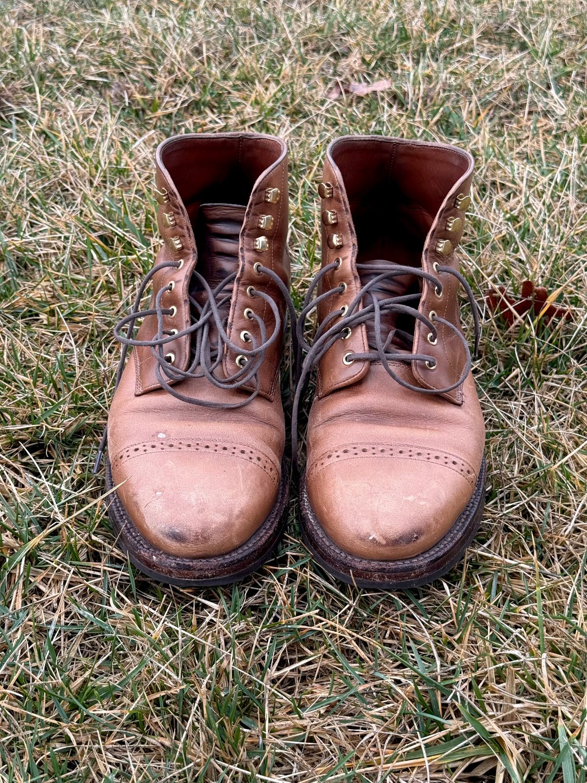Photo by morrislm21 on March 4, 2026 of the Grant Stone Garrison Boot in Horween Dune Chromexcel.