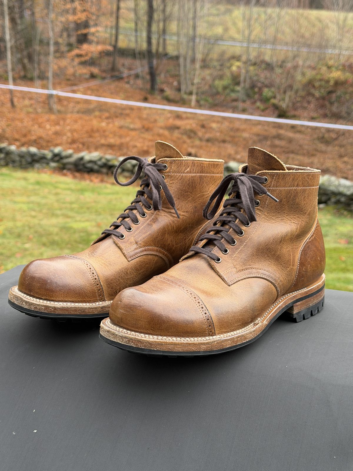 Photo by Aberhood on November 1, 2025 of the Viberg Service Boot BCT in Horween Natural Cypress.