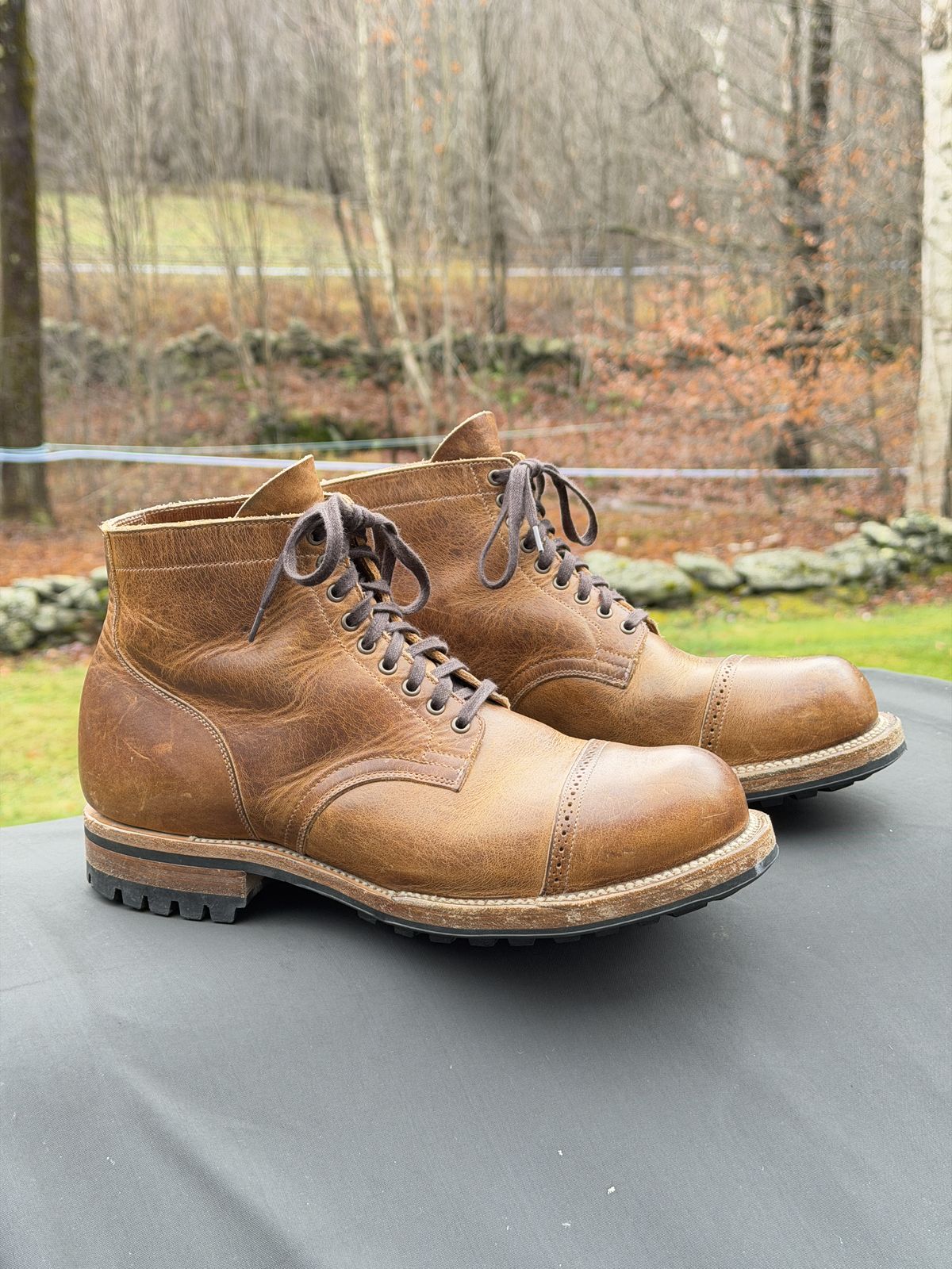 Photo by Aberhood on November 1, 2025 of the Viberg Service Boot BCT in Horween Natural Cypress.