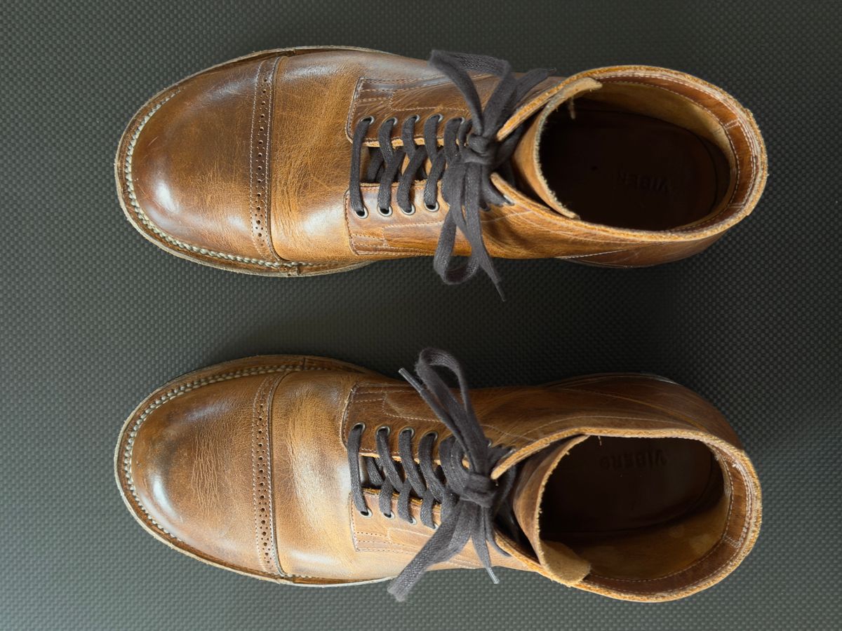 Photo by Aberhood on November 1, 2025 of the Viberg Service Boot BCT in Horween Natural Cypress.