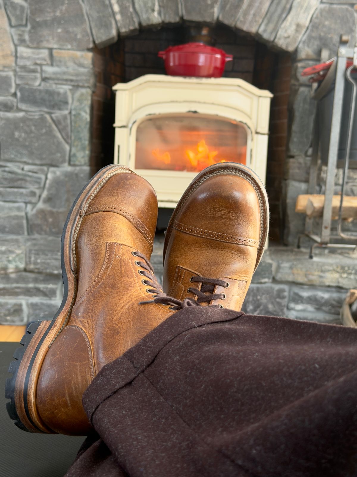 Photo by Aberhood on December 27, 2025 of the Viberg Service Boot BCT in Horween Natural Cypress.