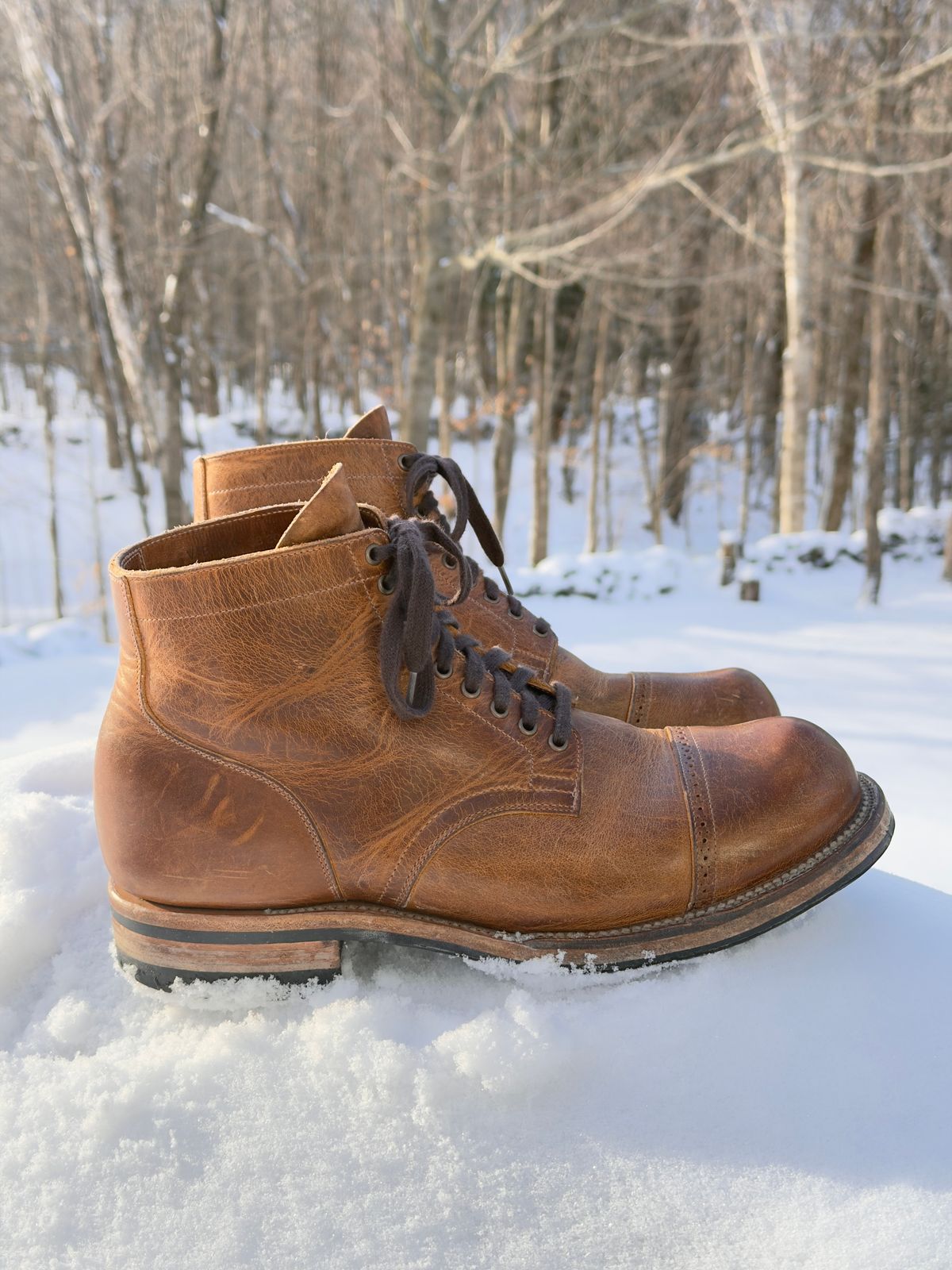 Photo by Aberhood on January 2, 2026 of the Viberg Service Boot BCT in Horween Natural Cypress.