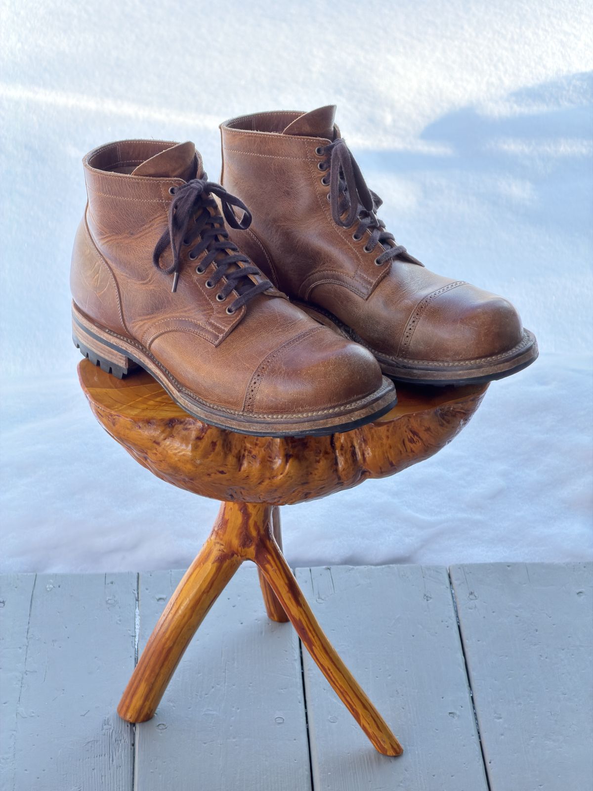 Photo by Aberhood on February 1, 2026 of the Viberg Service Boot BCT in Horween Natural Cypress.
