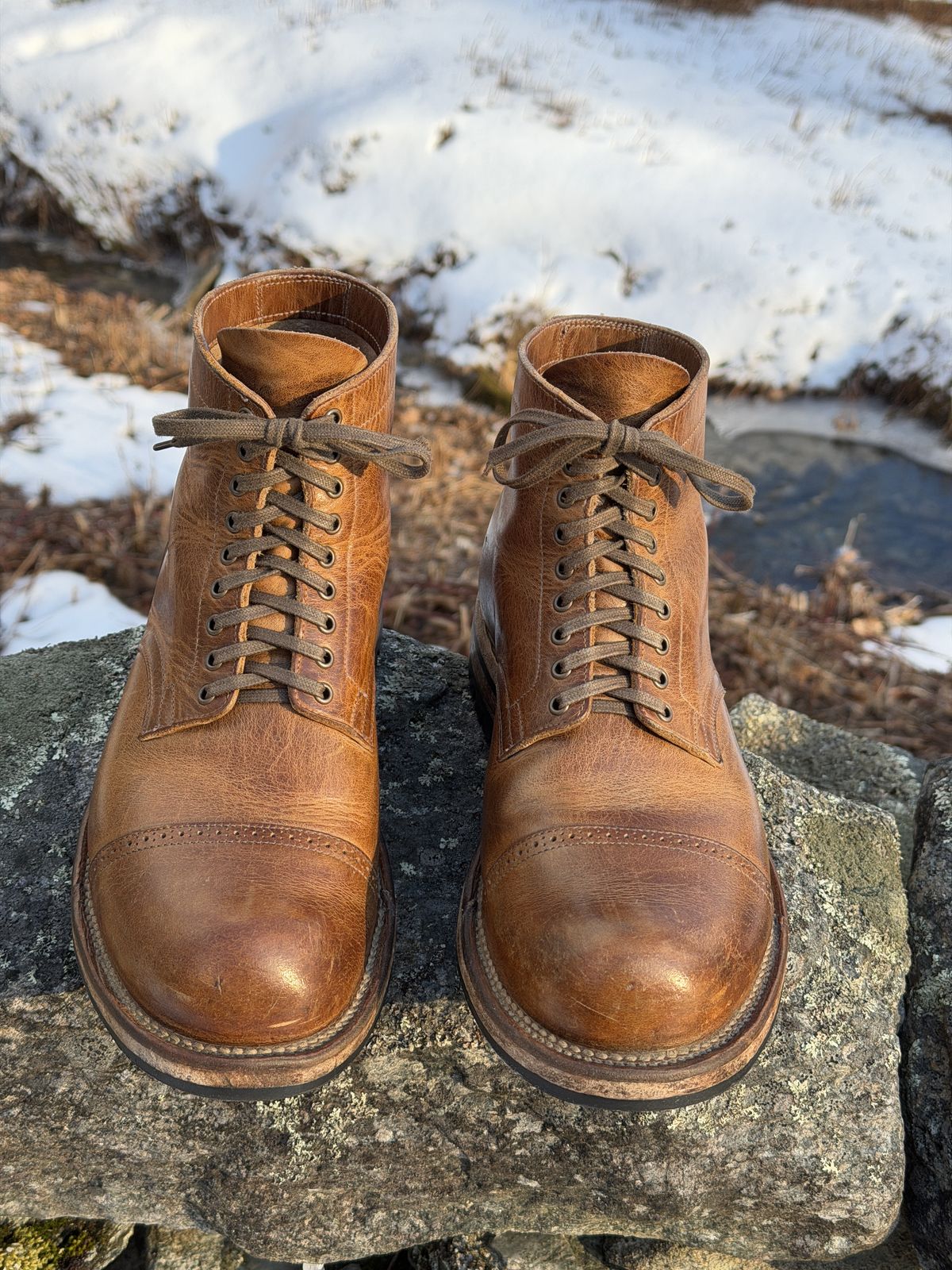 Photo by Aberhood on March 28, 2026 of the Viberg Service Boot BCT in Horween Natural Cypress.