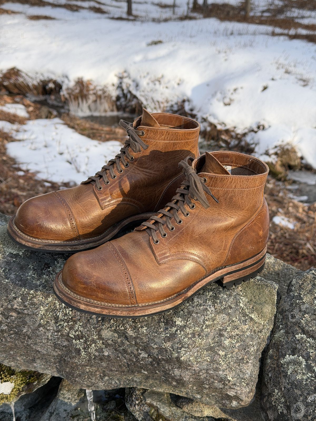 Photo by Aberhood on March 28, 2026 of the Viberg Service Boot BCT in Horween Natural Cypress.
