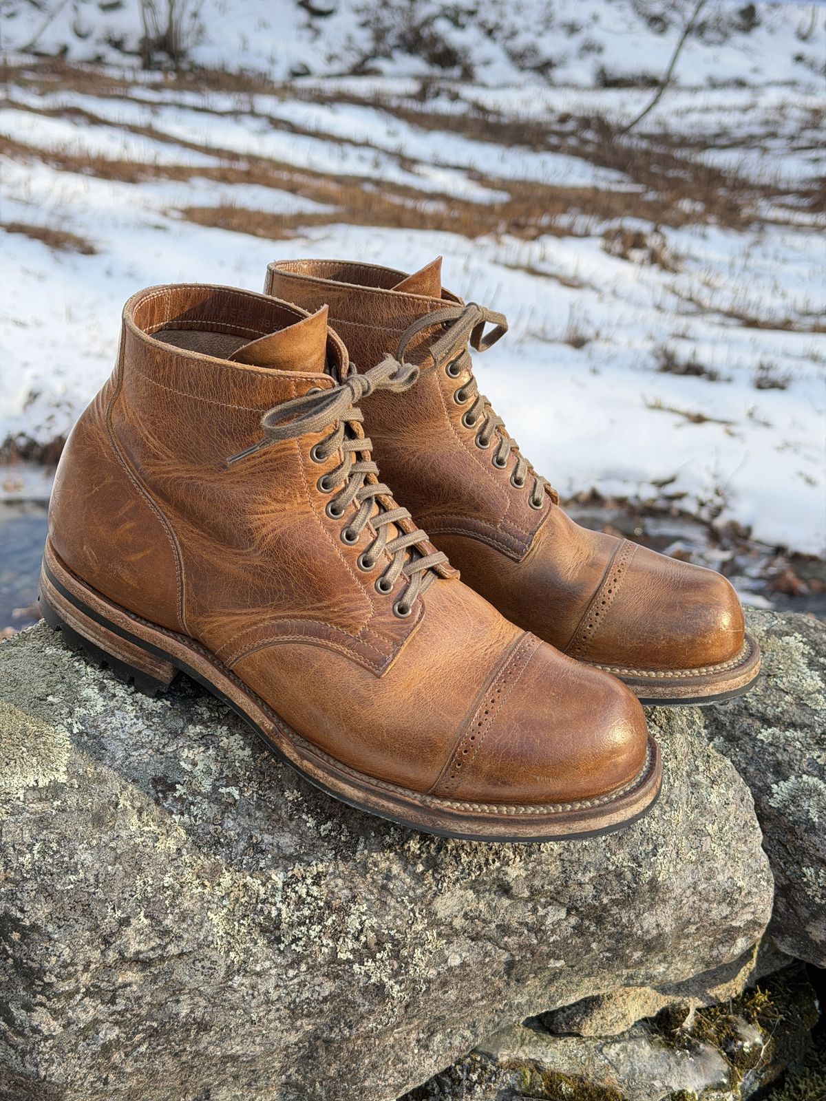 Photo by Aberhood on March 28, 2026 of the Viberg Service Boot BCT in Horween Natural Cypress.