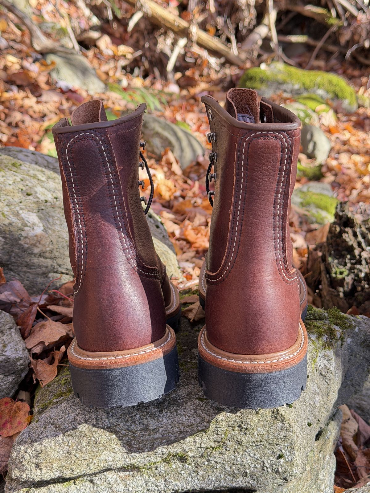 Photo by Aberhood on October 28, 2025 of the Red Wing Logger in S.B. Foot Briar Oil Slick.