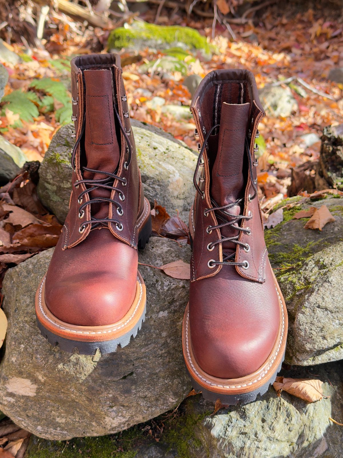 Photo by Aberhood on October 28, 2025 of the Red Wing Logger in S.B. Foot Briar Oil Slick.