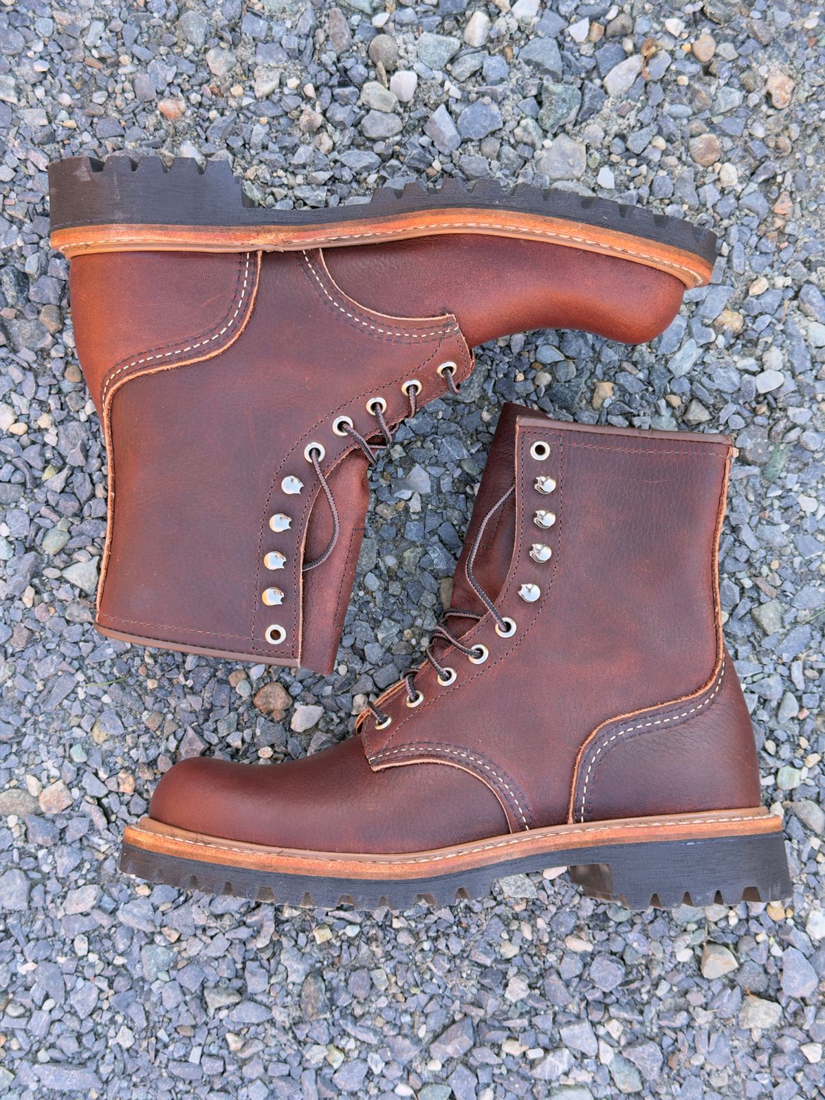 Photo by Aberhood on October 28, 2025 of the Red Wing Logger in S.B. Foot Briar Oil Slick.