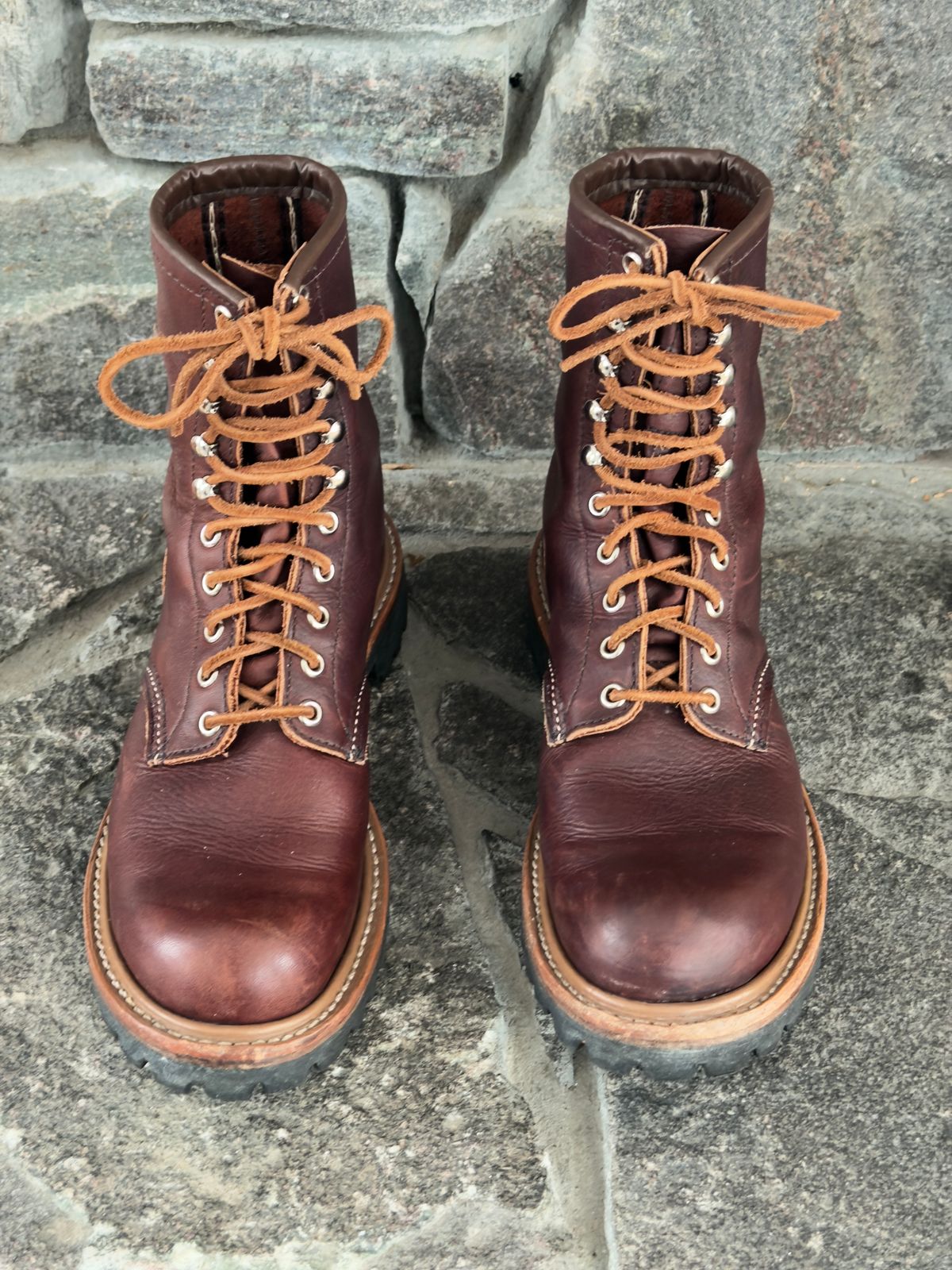 Photo by Aberhood on December 2, 2025 of the Red Wing Logger in S.B. Foot Briar Oil Slick.