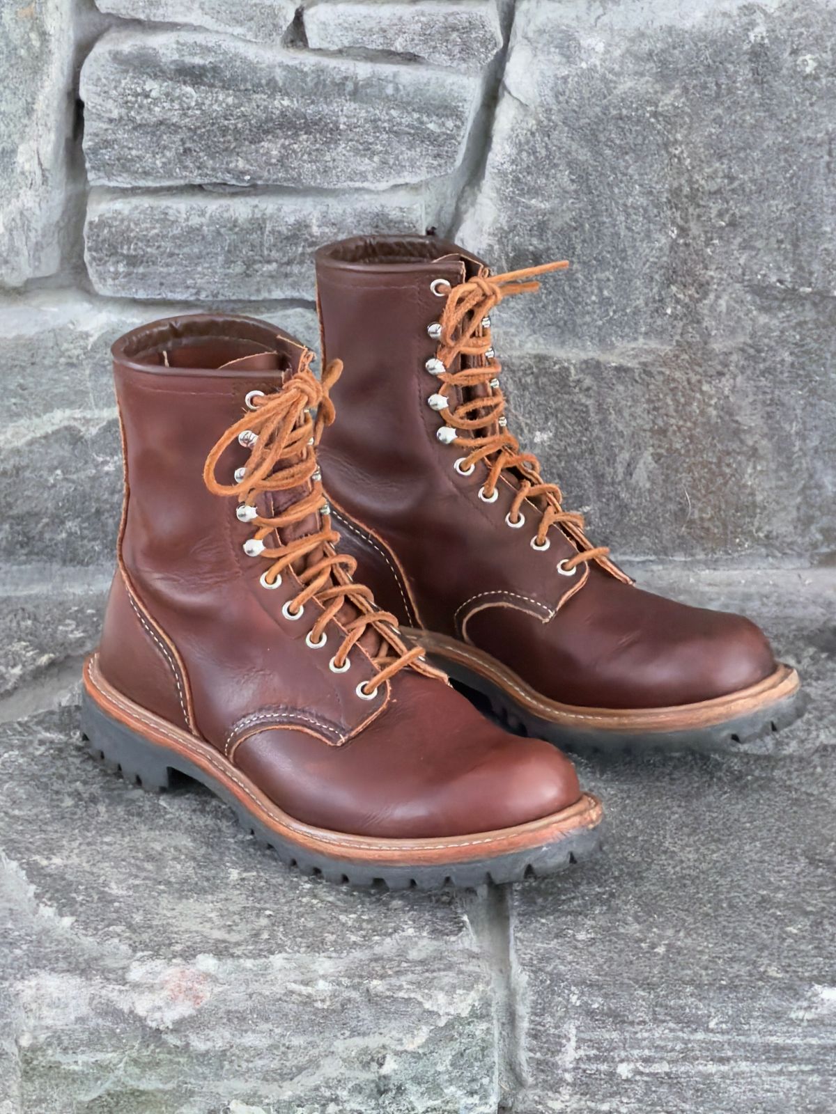 Photo by Aberhood on December 2, 2025 of the Red Wing Logger in S.B. Foot Briar Oil Slick.