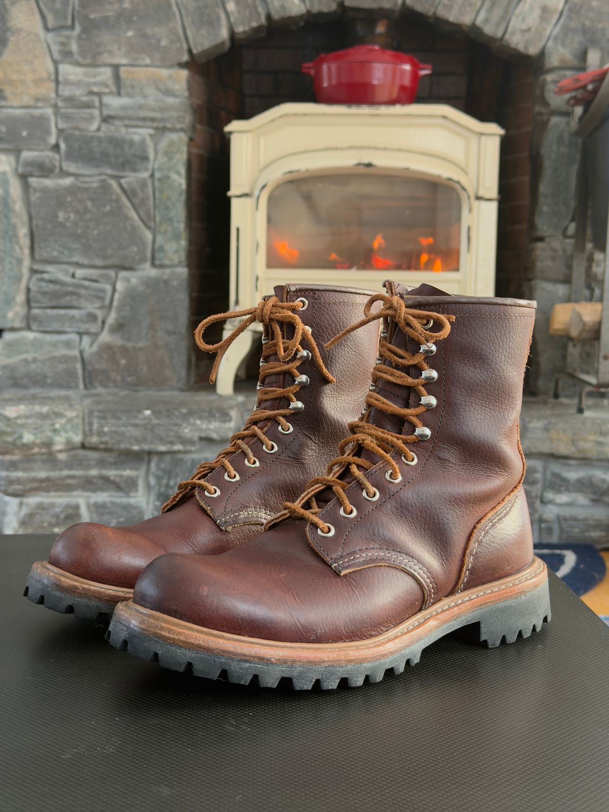 Photo by Aberhood on December 27, 2025 of the Red Wing Logger in S.B. Foot Briar Oil Slick.