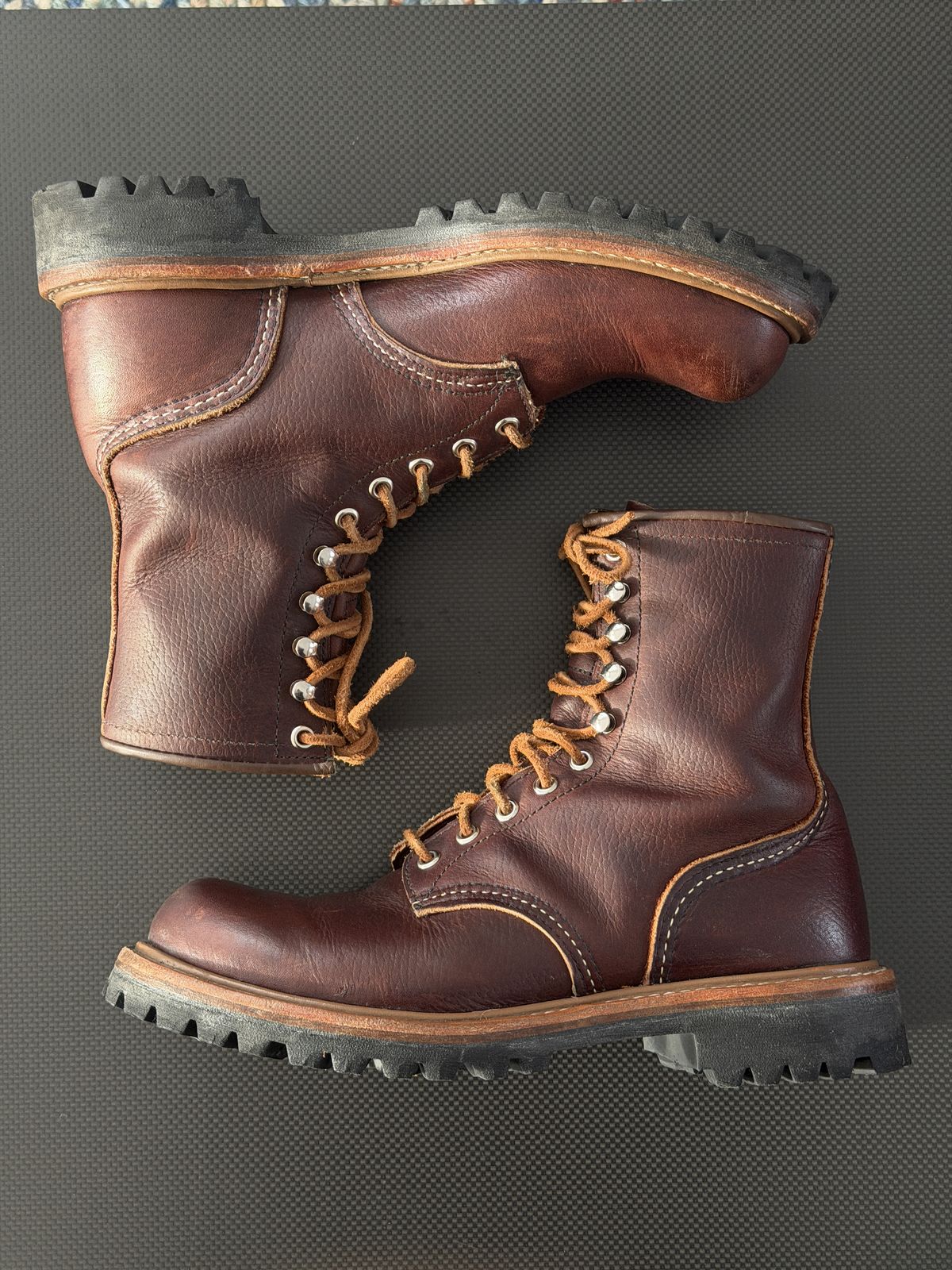 Photo by Aberhood on December 27, 2025 of the Red Wing Logger in S.B. Foot Briar Oil Slick.