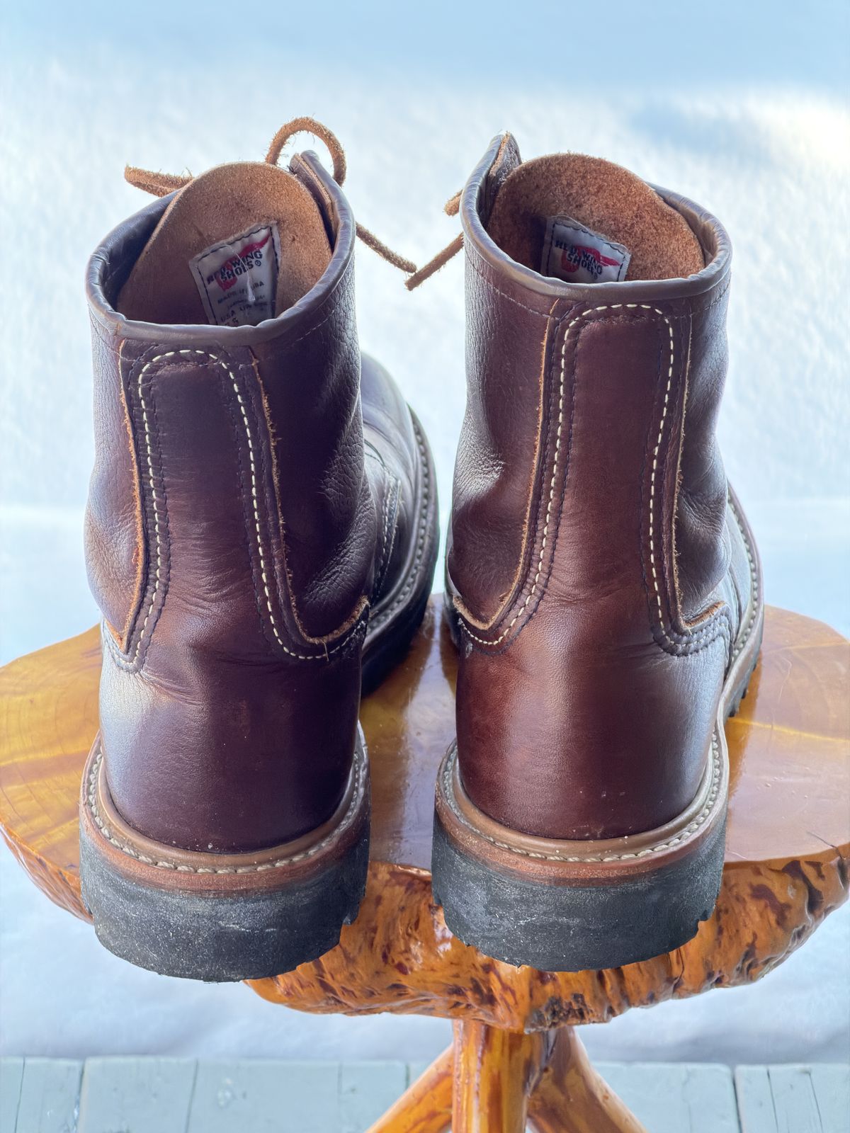 Photo by Aberhood on February 1, 2026 of the Red Wing Logger in S.B. Foot Briar Oil Slick.