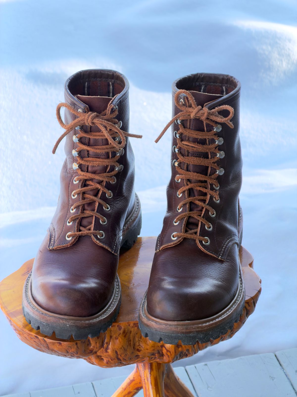 Photo by Aberhood on February 1, 2026 of the Red Wing Logger in S.B. Foot Briar Oil Slick.