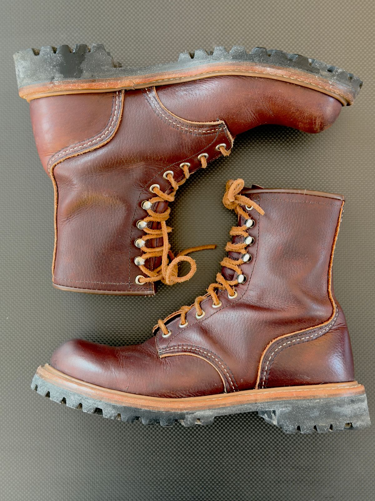 Photo by Aberhood on February 1, 2026 of the Red Wing Logger in S.B. Foot Briar Oil Slick.