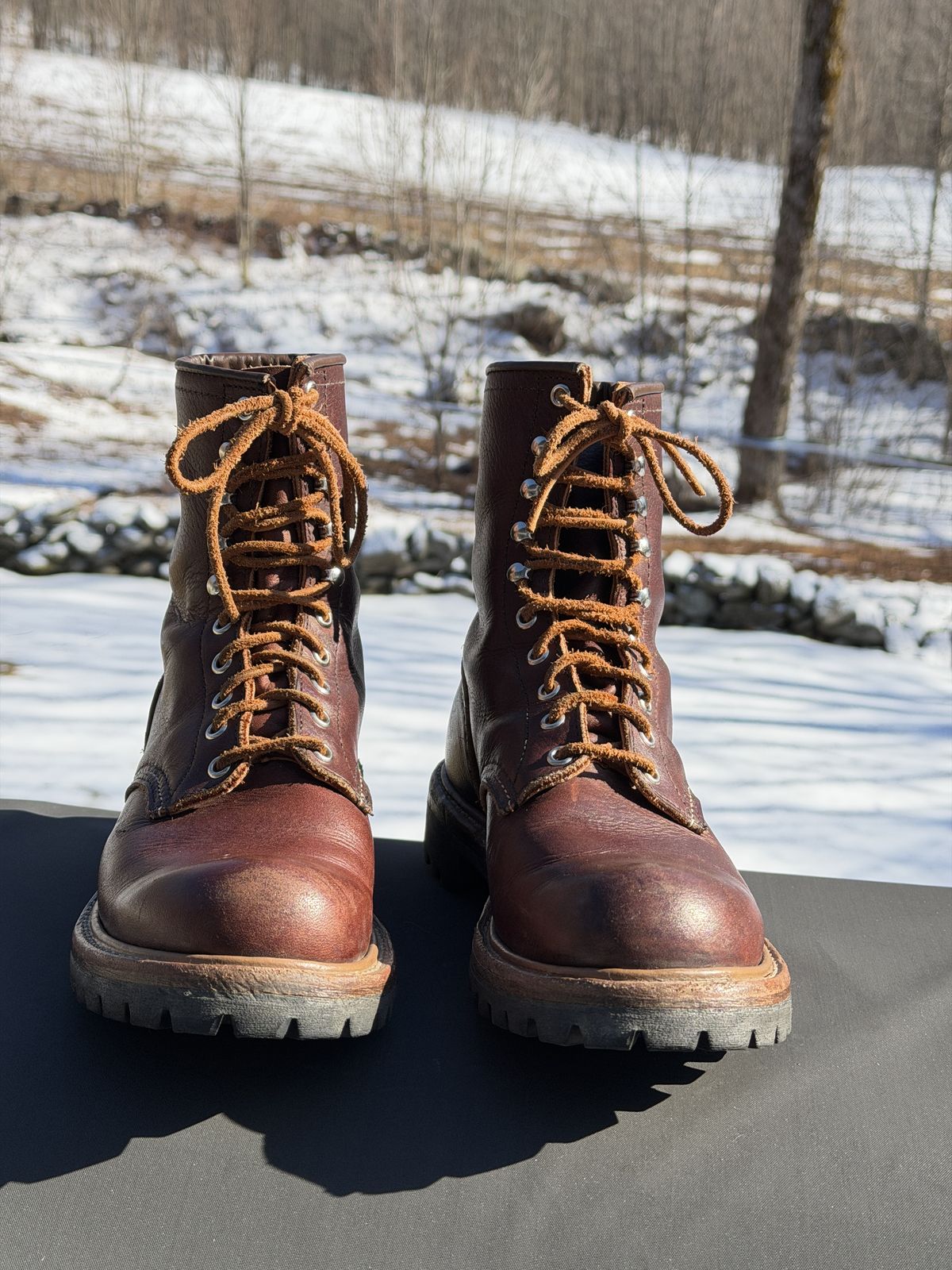 Photo by Aberhood on March 27, 2026 of the Red Wing Logger in S.B. Foot Briar Oil Slick.
