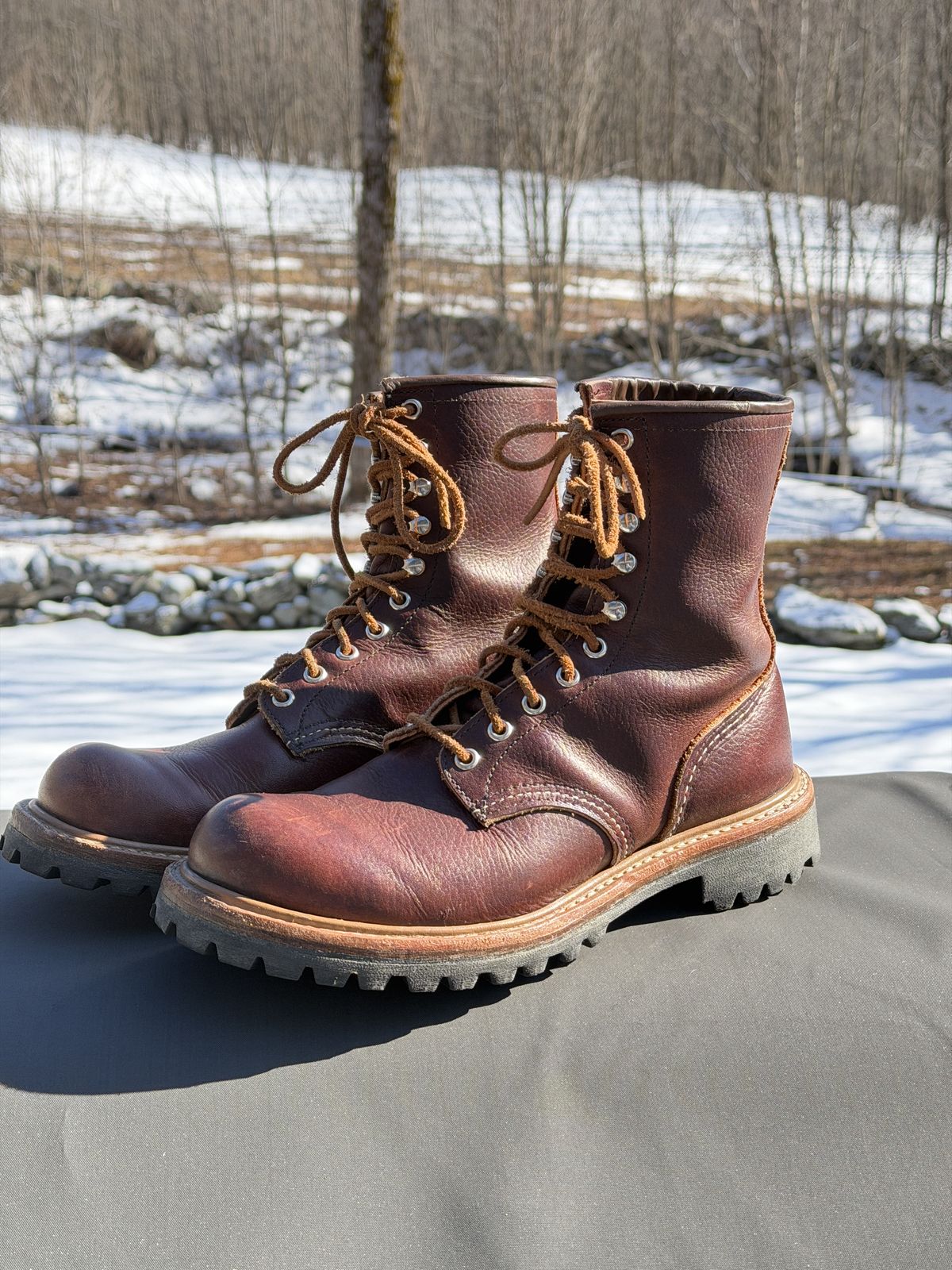 Photo by Aberhood on March 27, 2026 of the Red Wing Logger in S.B. Foot Briar Oil Slick.