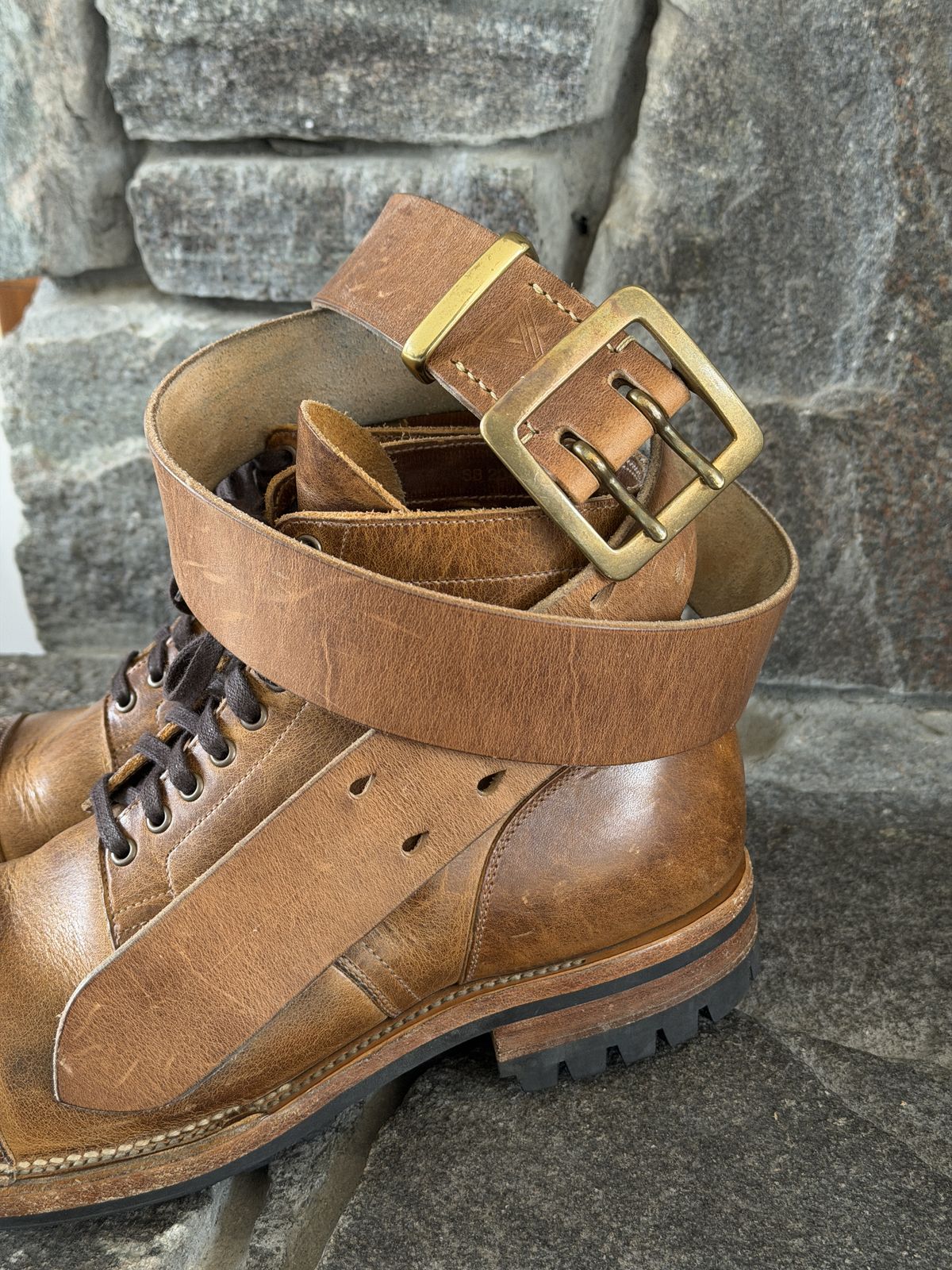 Photo by Aberhood on November 1, 2025 of the Hollows Leather Rail Belt in Dark Sand Cypress.